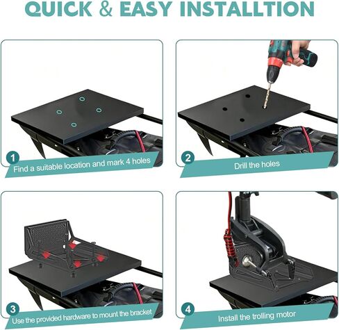 Universal Transom Trolling Motor Mount for Kayaks,Heavy Duty Marine-Grade Stern Drive Trolling Motor Mounting Bracket for Any Boat with a Flat Stern, Universal Fit for Electric Trolling Motors Only in Kuwait