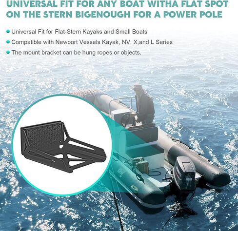 Universal Transom Trolling Motor Mount for Kayaks,Heavy Duty Marine-Grade Stern Drive Trolling Motor Mounting Bracket for Any Boat with a Flat Stern, Universal Fit for Electric Trolling Motors Only in Kuwait