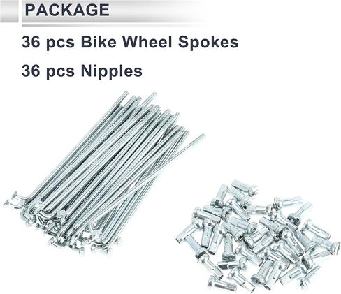 1 Set Universal Bicycle Spokes 12G 85mm Length Bike Wheel Spokes Nipple Silver Tone Carbon Steel Galvanized in Kuwait