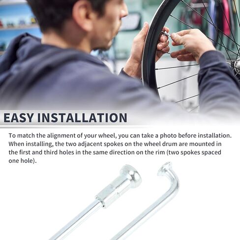 1 Set Universal Bicycle Spokes 12G 85mm Length Bike Wheel Spokes Nipple Silver Tone Carbon Steel Galvanized in Kuwait