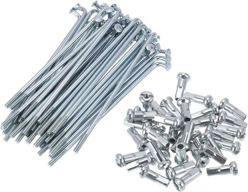 Bicycle Spokes Bike Wheel Spokes Silver Tone Nipple 1 Set 13G 72mm Length 45 Steel Galvanized in Saudi Arabia