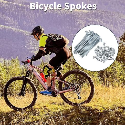 Bicycle Spokes Bike Wheel Spokes Silver Tone Nipple 1 Set 13G 72mm Length 45 Steel Galvanized in Saudi Arabia