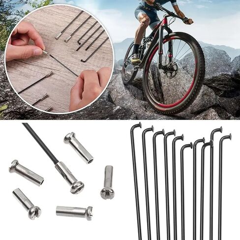 Stainless Steel Spokes and Nipples Bike Spokes，12G Bike Wheel Spokes Carbon Steel Black 10pcs for Mountain Bike Road Bike in Saudi Arabia