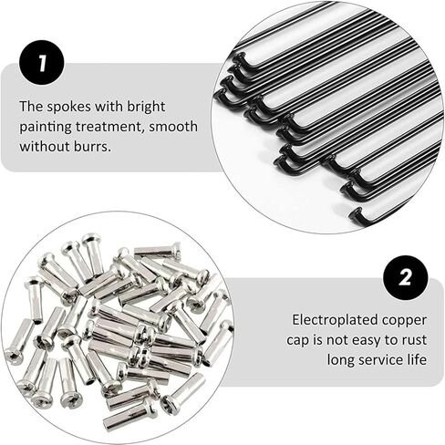 Stainless Steel Spokes and Nipples Bike Spokes，12G Bike Wheel Spokes Carbon Steel Black 10pcs for Mountain Bike Road Bike in Saudi Arabia
