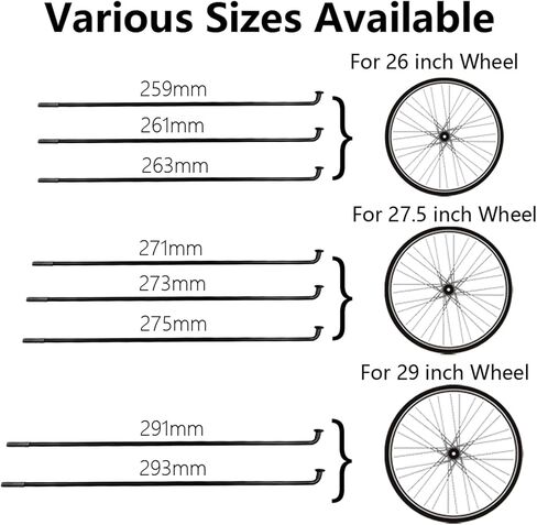 Stainless Steel Spokes and Nipples Bike Spokes，12G Bike Wheel Spokes Carbon Steel Black 10pcs for Mountain Bike Road Bike in Saudi Arabia