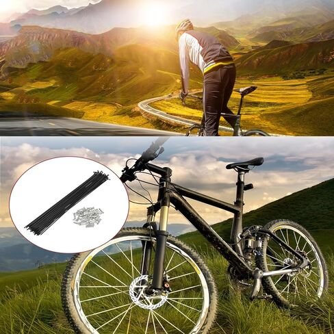 Stainless Steel Spokes and Nipples Bike Spokes，12G Bike Wheel Spokes Carbon Steel Black 10pcs for Mountain Bike Road Bike in Saudi Arabia
