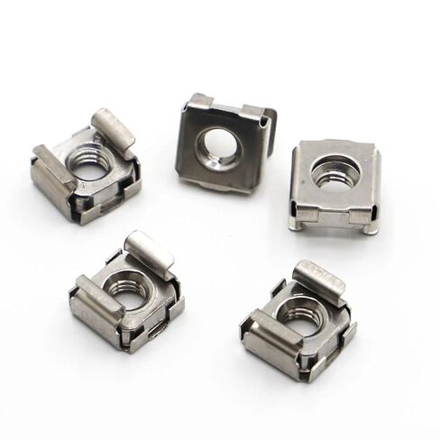Cage Nuts,Small Parts, Color Zinc / / 304 Stainless Steel Square Elastic Rack Mount Server Cabinet Shelf Clip Floating Cage Nut (Color : 304 Stainless Steel, Size : M10 2pcs) in Saudi Arabia
