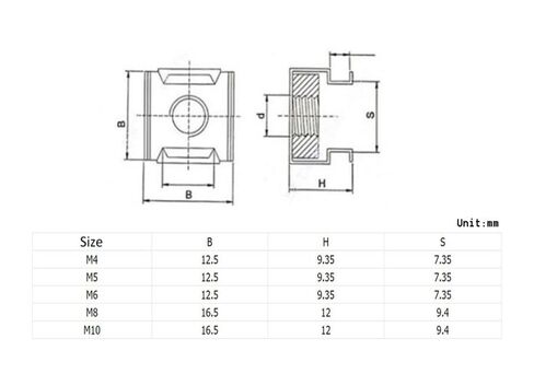 Cage Nuts,Small Parts, Color Zinc / / 304 Stainless Steel Square Elastic Rack Mount Server Cabinet Shelf Clip Floating Cage Nut (Color : 304 Stainless Steel, Size : M10 2pcs) in Saudi Arabia