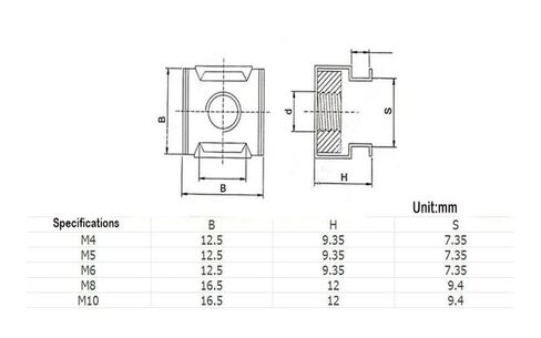 Cage Nuts,Small Parts, 10pcs Steel Quartet Floating Nut Cassette Elastic Enclosure Card Cage Nuts Cabinet Rack Mount Nut (Color : Nickel, Size : M6) in Saudi Arabia