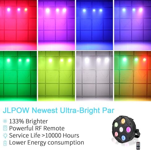 أضواء LED الاسمية، فائقة السطوع 6 × 8 واط RGBW Par يمكن أن تضيء مصابيح غسيل المسرح النحيفة مع جهاز تحكم عن بعد وDMX، إضاءة حدث DJ لحفلات الزفاف ونادي الكنيسة وإضاءة المسرح in Kuwait