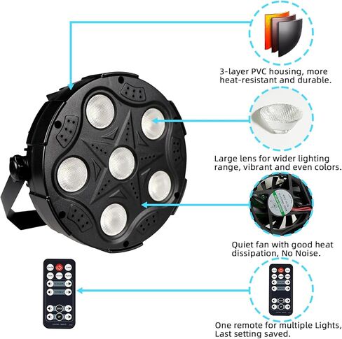 أضواء LED الاسمية، فائقة السطوع 6 × 8 واط RGBW Par يمكن أن تضيء مصابيح غسيل المسرح النحيفة مع جهاز تحكم عن بعد وDMX، إضاءة حدث DJ لحفلات الزفاف ونادي الكنيسة وإضاءة المسرح in Kuwait