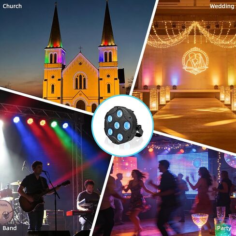 أضواء LED الاسمية، فائقة السطوع 6 × 8 واط RGBW Par يمكن أن تضيء مصابيح غسيل المسرح النحيفة مع جهاز تحكم عن بعد وDMX، إضاءة حدث DJ لحفلات الزفاف ونادي الكنيسة وإضاءة المسرح in Kuwait