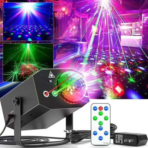 Party Lights, Dj Disco Ball Light, Strobe Stage Laser Lights Projector with Remote Control for Festivals Atmosphere Birthday Party Decorations（Plastic Shell） in Saudi Arabia