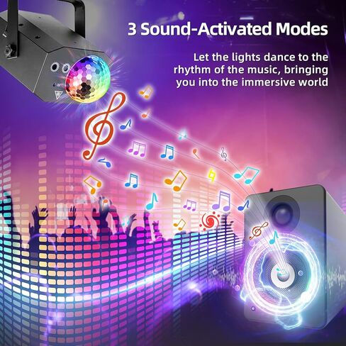Party Lights, Dj Disco Ball Light, Strobe Stage Laser Lights Projector with Remote Control for Festivals Atmosphere Birthday Party Decorations（Plastic Shell） in Saudi Arabia