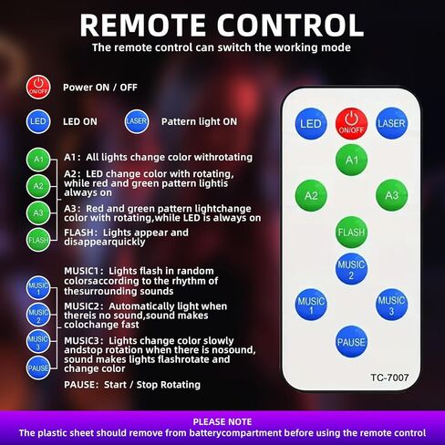 Party Lights, Dj Disco Ball Light, Strobe Stage Laser Lights Projector with Remote Control for Festivals Atmosphere Birthday Party Decorations（Plastic Shell） in Saudi Arabia
