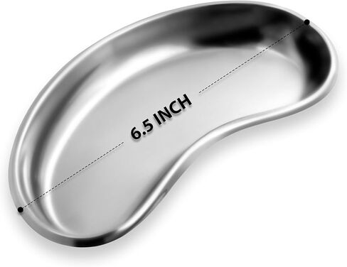 Kidney Shaped Emesis Basin - 4 Pc Set, Durable Stainless Steel, Medical, Dental Instrument, Autoclave Safe with Easy Clean Surface in Saudi Arabia