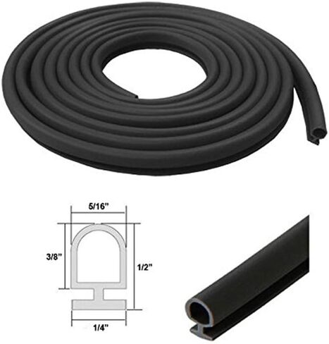 حشية من نوع لمبة السيارات السوداء، عرض 5/16 بوصة، دعم 1/4 بوصة - 20 قدمًا. in Kuwait