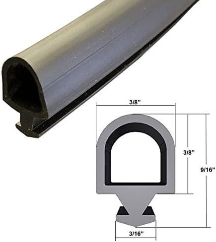 حشية من نوع لمبة السيليكون السوداء للسيارات، عرض 3/8 بوصة، دعم 3/16 بوصة - 20 قدمًا. in Kuwait