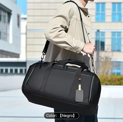Large Capacity Travel Duffel Bag, Black, 18.1x10.2x8.4 Inches, Sports Gym Bag with Multiple Compartments and Adjustable Shoulder Strap in Saudi Arabia