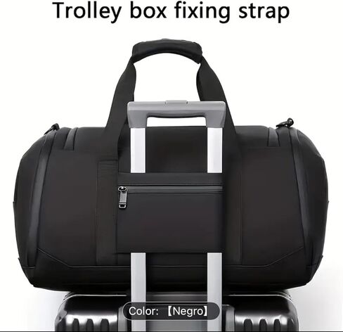 Large Capacity Travel Duffel Bag, Black, 18.1x10.2x8.4 Inches, Sports Gym Bag with Multiple Compartments and Adjustable Shoulder Strap in Saudi Arabia