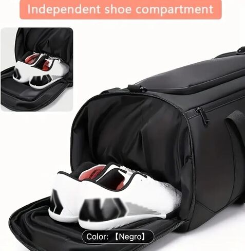 Large Capacity Travel Duffel Bag, Black, 18.1x10.2x8.4 Inches, Sports Gym Bag with Multiple Compartments and Adjustable Shoulder Strap in Saudi Arabia