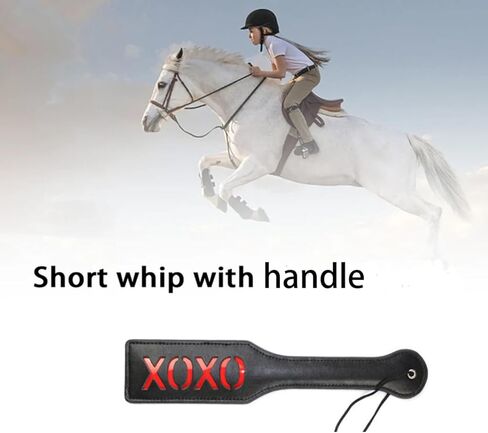 17.13 Inch Equestrian Horse Whip Crop Set, 2 PCS Leather Adult Paddle Horse Training Whip Play, Horse Whip Riding Crop Set, Premium Riding Crop Horse Whip for Equestrian Sports in Saudi Arabia