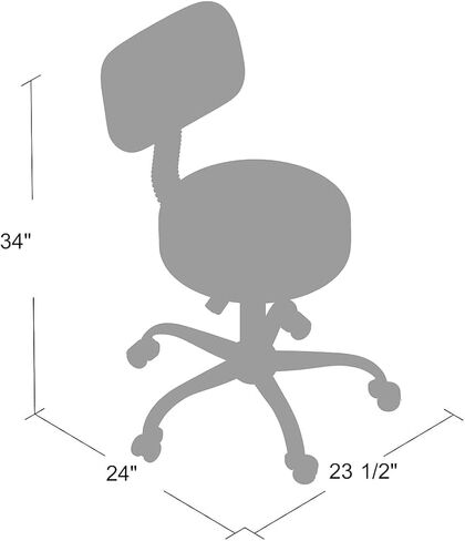 Scranton & Co مقعد دوار للمختبر الطبي مقاس 20.5 بوصة، تنجيد من الفينيل الناعم باللون الرمادي، قاعدة من الكروم، ارتفاع مقعد قابل للتعديل، دعم خلفي مريح، عجلات مزدوجة العجلات، تصميم حديث للاستخدام المكتبي أو الطبي in Kuwait