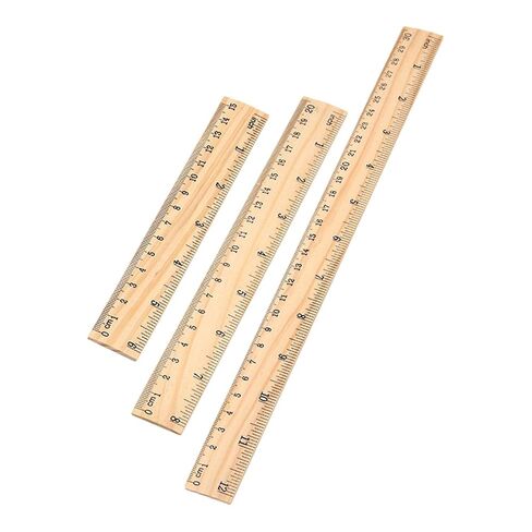 3 Pieces Wooden Rulers Measuring Rulers, Professional Straight Edge Measuring Tool with 2 Scale for Drawing, Home Office, 15cm 20cm 30cm in Saudi Arabia