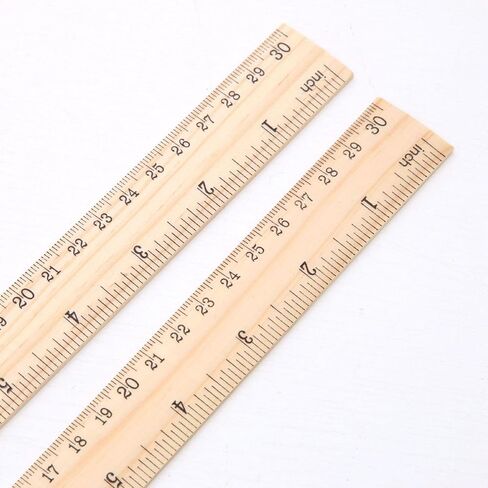 3 Pieces Wooden Rulers Measuring Rulers, Professional Straight Edge Measuring Tool with 2 Scale for Drawing, Home Office, 15cm 20cm 30cm in Saudi Arabia