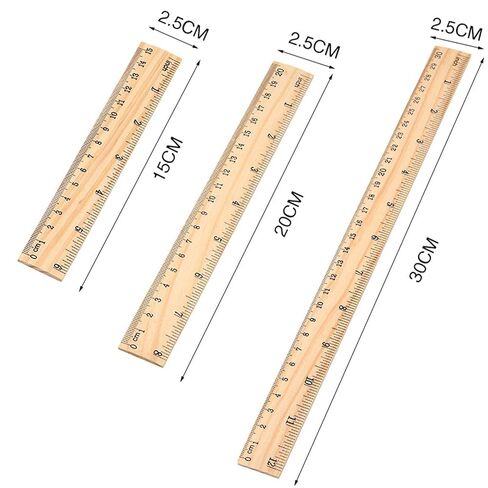 3 Pieces Wooden Rulers Measuring Rulers, Professional Straight Edge Measuring Tool with 2 Scale for Drawing, Home Office, 15cm 20cm 30cm in Saudi Arabia