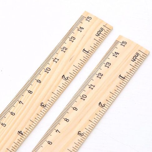 3 Pieces Wooden Rulers Measuring Rulers, Professional Straight Edge Measuring Tool with 2 Scale for Drawing, Home Office, 15cm 20cm 30cm in Saudi Arabia