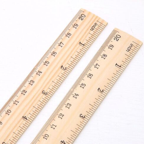 3 Pieces Wooden Rulers Measuring Rulers, Professional Straight Edge Measuring Tool with 2 Scale for Drawing, Home Office, 15cm 20cm 30cm in Saudi Arabia