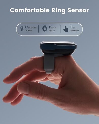 جهاز مراقبة الأكسجين في الدم القابل للارتداء من Vibeat - إصبع مقياس التأكسج النبضي بتقنية البلوتوث مع إشعار صوتي، مستشعر O2 قابل لإعادة الشحن للتتبع المستمر مع تطبيق مجاني in Kuwait