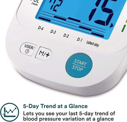 Homedics 700 Series Arm Blood Pressure Monitor for Home use, 5-Day Trend View, Irregular Heartbeat & Motion Detection, Bluetooth for Homedics Health App Sync, 2 Users, Soft Arm Cuff (9"-17") in Saudi Arabia