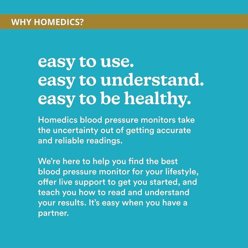 Homedics 700 Series Arm Blood Pressure Monitor for Home use, 5-Day Trend View, Irregular Heartbeat & Motion Detection, Bluetooth for Homedics Health App Sync, 2 Users, Soft Arm Cuff (9"-17") in Saudi Arabia