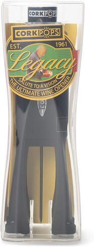 Cork Pops Legacy Wine Opener Built-in 4-Blade Foil Cutter Safe Cork Removal, Effortless Push Button Use, Needle Guard for Safety, Low-Pressure Cartridge Opens Up To 60 Bottles in Saudi Arabia