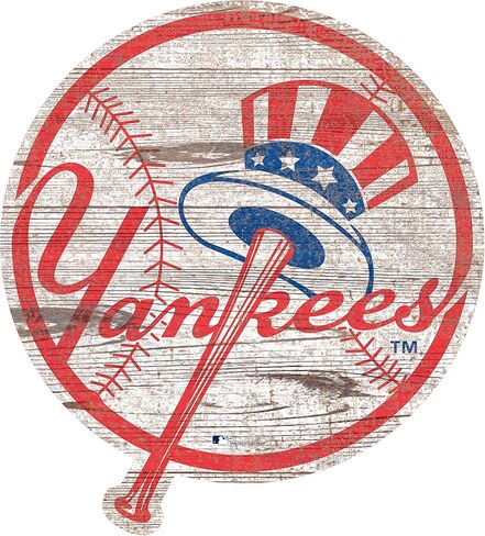 Yankees 24" Distressed Logo Cutout Sign in Kuwait