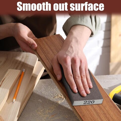 6 عبوات من ورق الصنفرة، 60/80/120/220 حبيبة قابلة للغسل وإعادة الاستخدام، إسفنجة صنفرة خشنة متوسطة الحجم، وسادات رمل جافة ورطبة للجدران الجافة، خشب in Kuwait