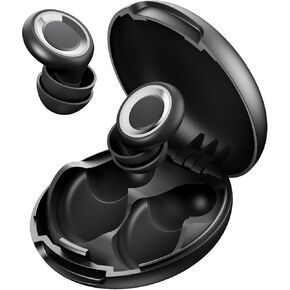 Ear Plugs for Sleeping - Total Silence! Single+Double Tips Design | 46dB Noise Reduction & Advanced Seal Tech | 8 Pairs (XS-L) + Case | Trusted by Millions (Black, Medium) in Saudi Arabia