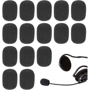 15PCS Mic Foam Cover, Headset Microphone Covers Foam, Noise Reduction Sponge for a Variety of Lapel & Mini Microphones (Black) in Kuwait