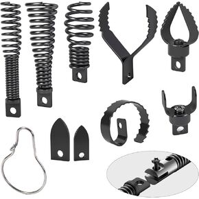 Richcat Drain Snake Drill Attachment,Cutter and Auger Set,Used in 50-100FT AC Drain Cleaning Machine,Fits 5/16 to 3/4 inch Drain Snake Cable,Drain Cleaner Combination Cutter Heads,410 stainless steel in Kuwait