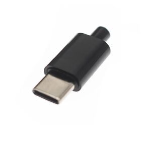Fengpeng 10 قطع رأس ذكر USB صغير من النوع C مع غمد موصل مقبس USB صغير غلاف بلاستيكي طرف مقبس ذيل DIY (أسود، 10 قطع) in Kuwait