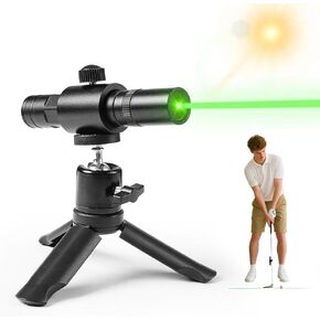 FINGER TEN Golf Laser Training Aid Target Alignment Tool for Indoor & Outdoor, Green Line Clear Visibility Putting Path Device with Two Models, Lightweight Swing Plane Corrector for Men Women (Black) in Kuwait