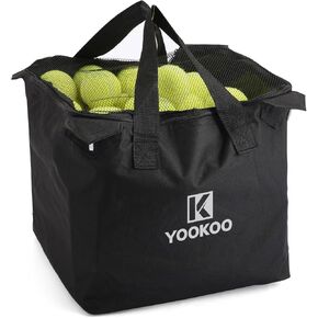 حقيبة كرة التنس من يوكو تحتوي على 150 كرة، حقيبة تخزين بديلة للتدريب والتعليم، محمولة وقوية، لكرة البيسبول والبيسبول والكرة اللينة، الإطار غير متضمن - أسود in Kuwait