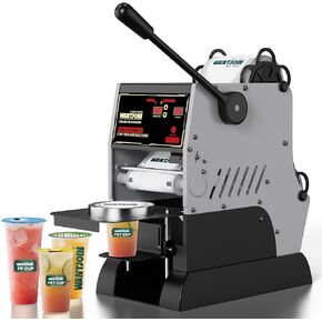 WantJoin Cup Sealing Machine Full Automatic Cup Sealer Machine 89/90/95MM 3.50/3.54/3.74IN Electric White Cup Sealing Machine 500-600 Cups/H(White) in Kuwait