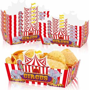 24 Pcs Carnival Theme Food Trays Circus Birthday Party Decorations Carnival Party Supplies Serving Trays in Saudi Arabia