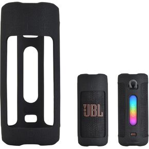 حافظة سيليكون مقاومة للصدمات لمكبر الصوت JBL Grip، غطاء واقٍ مضاد للانزلاق مع حزام كتف قابل للفصل، غطاء محمول للخارج، المنزل، السفر (أسود) in Kuwait