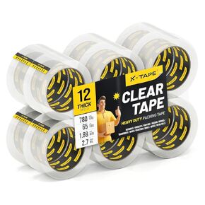 X-Tape Clear Packing Tape (18 Rolls / 1170 Total Yards) Heavy Duty Packaging Tape for Shipping, Moving, Sealing and Refills, 65 Yards, 2.7mil Thick, 1.88 inches Wide in Saudi Arabia