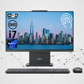 Lenovo ThinkCentre Neo 50a Gen 5 Business All-in-One 27" Touchscreen FHD Display (Intel i7-13620H, 16GB DDR5, 8TB PCIe SSD, Intel UHD, WiFi 6, Webcam, Win 11 Home) w/DKZ USB Port Expander in Kuwait