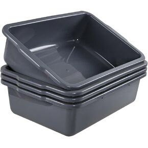 35 L Commercial Bus Tubs, Large Plastic Bus Tub Box for Restaurant, Gray, 4 Packs in Kuwait